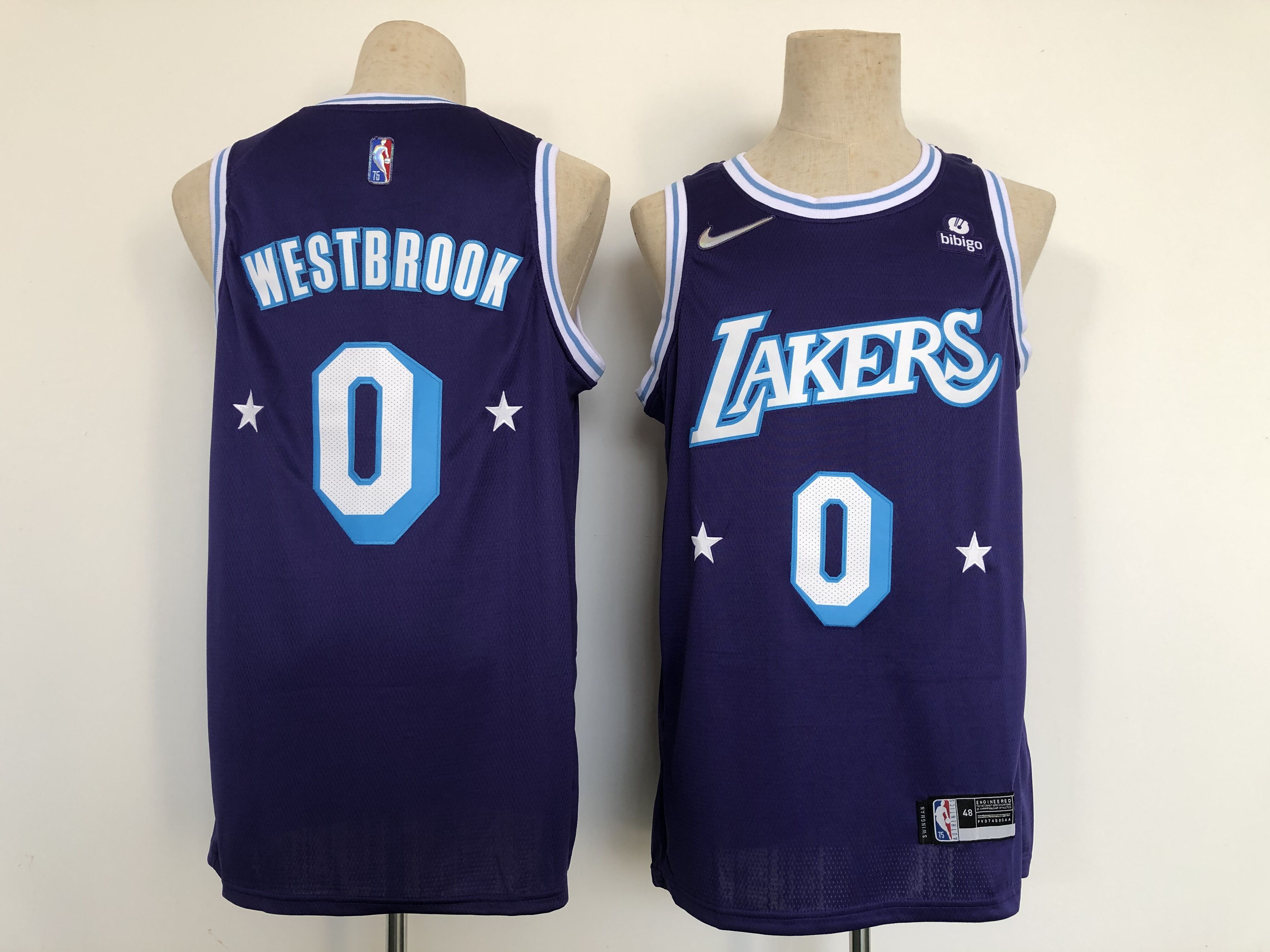 Men Los Angeles Lakers #0 Westbrook Blue 2022 City Edition Nike NBA Jersey->los angeles lakers->NBA Jersey